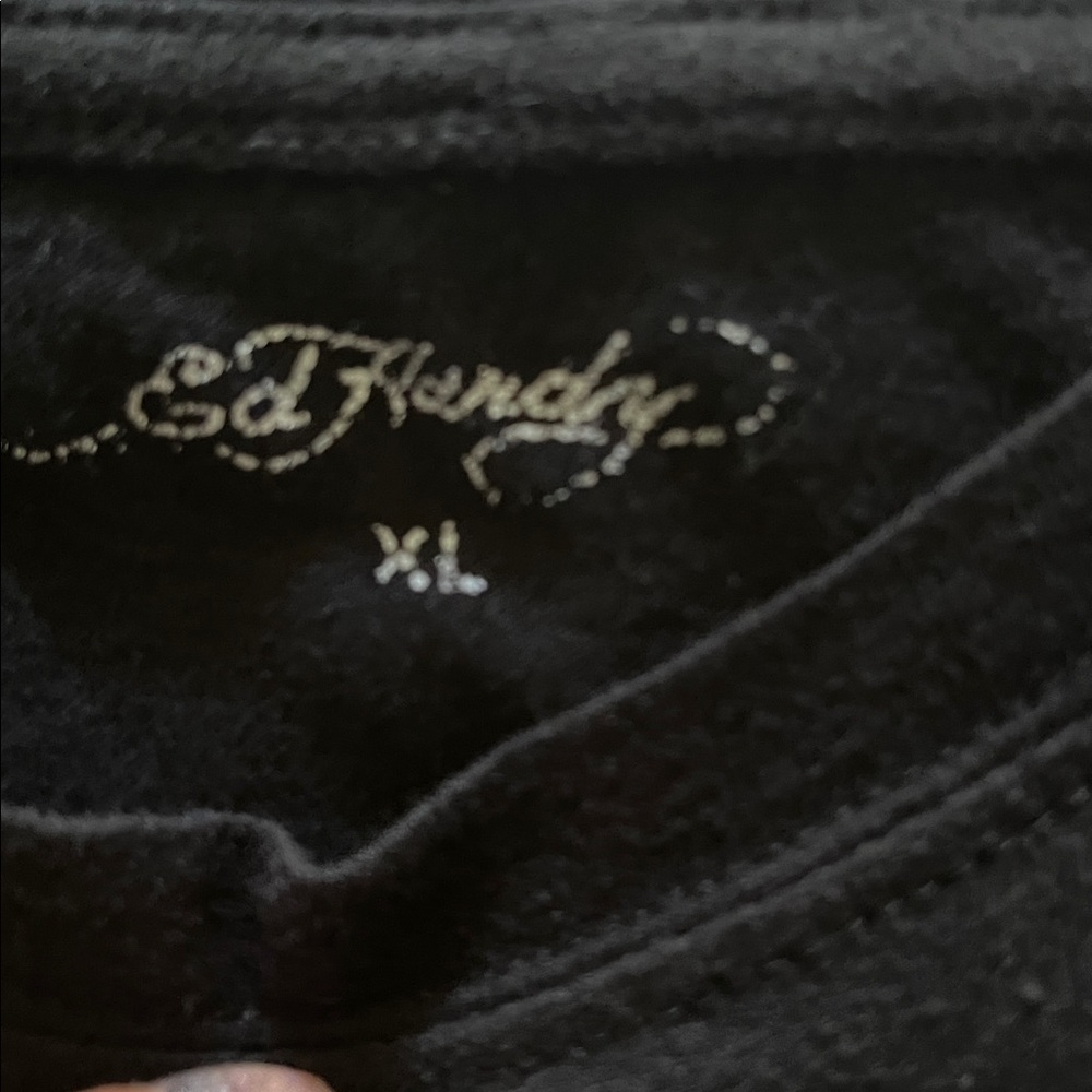 Ed Hardy Black Tee with Fierce Tiger Graphic - Picture 2 of 4